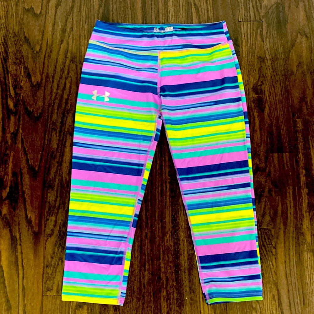 Under Armour, Stripped crop leggings for girls.